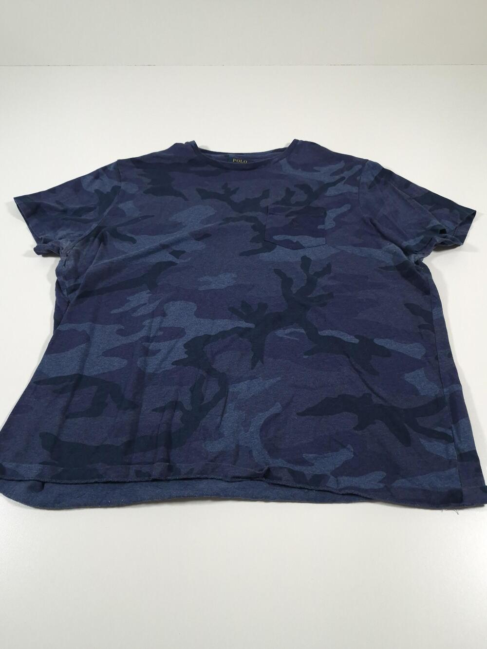 Polo Ralph Lauren Shirt Mens XL Blue Camo Short Sleeve Crewneck Pocket Tee